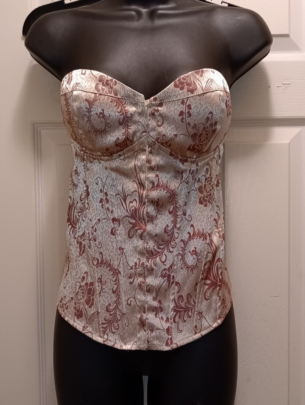 NWT Charlotte Russe Strapless Bustier Top - Rose Gold Floral